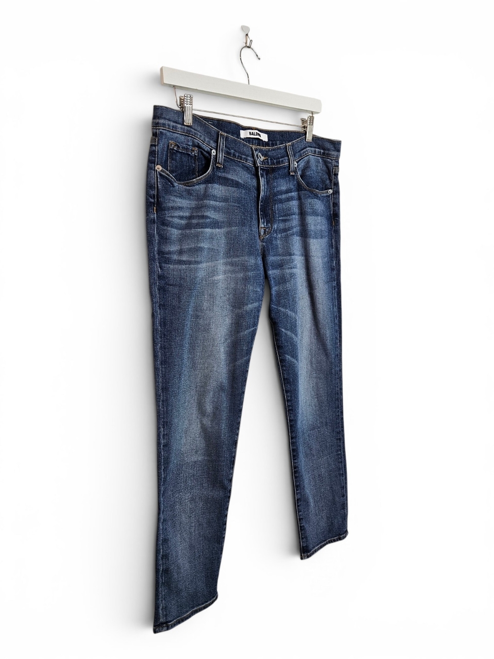 Baldwin BLDWN Jeans 31 The Andi Slim Boyfriend Tapered Premium Denim Indigo Blue